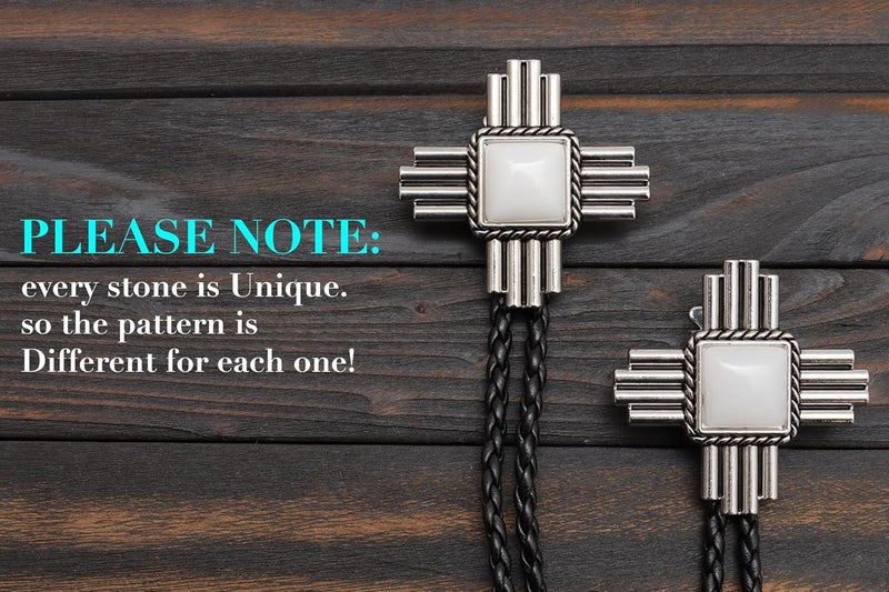 Wentur Stone Bolo Ties for Men Western - Vintage Cowboy Bolo Tie for Women Western Costume Accessories - Image 5